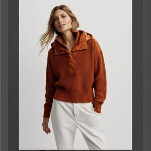 NWT Varley Carter Half-Zip Pullover Sweater Caramel Cafe Mix Size XL